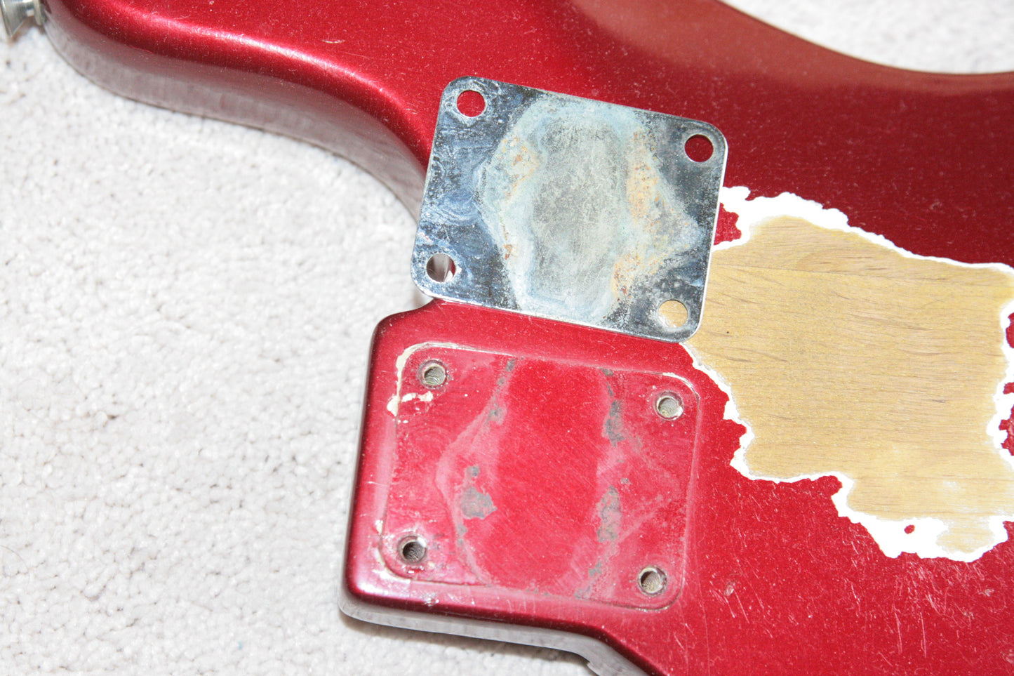1965 Fender Jazz Bass Candy Apple Red Custom Color - No Binding, Dot Inlays, Matching Headstock!