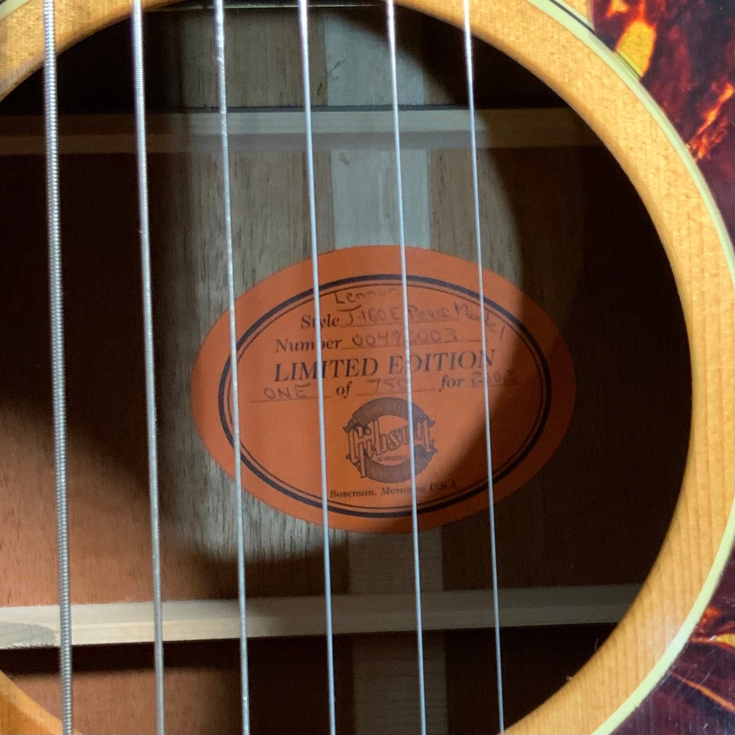 Gibson Custom Limited Edition John Lennon J-160E Peace Acoustic Guitar USED - Natural