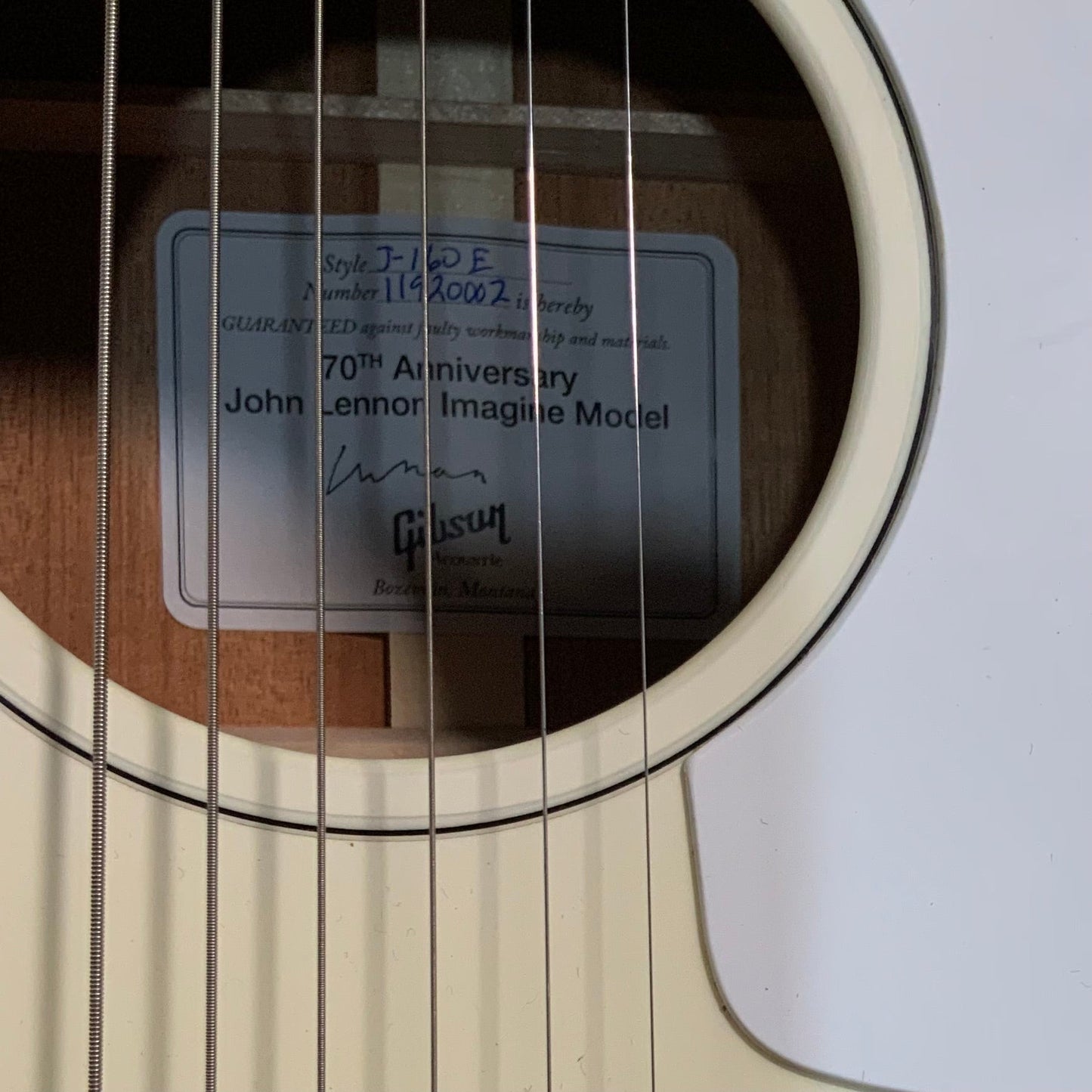 Gibson Custom 70th Anniversary J-160E Imagine Acoustic Guitar USED - White