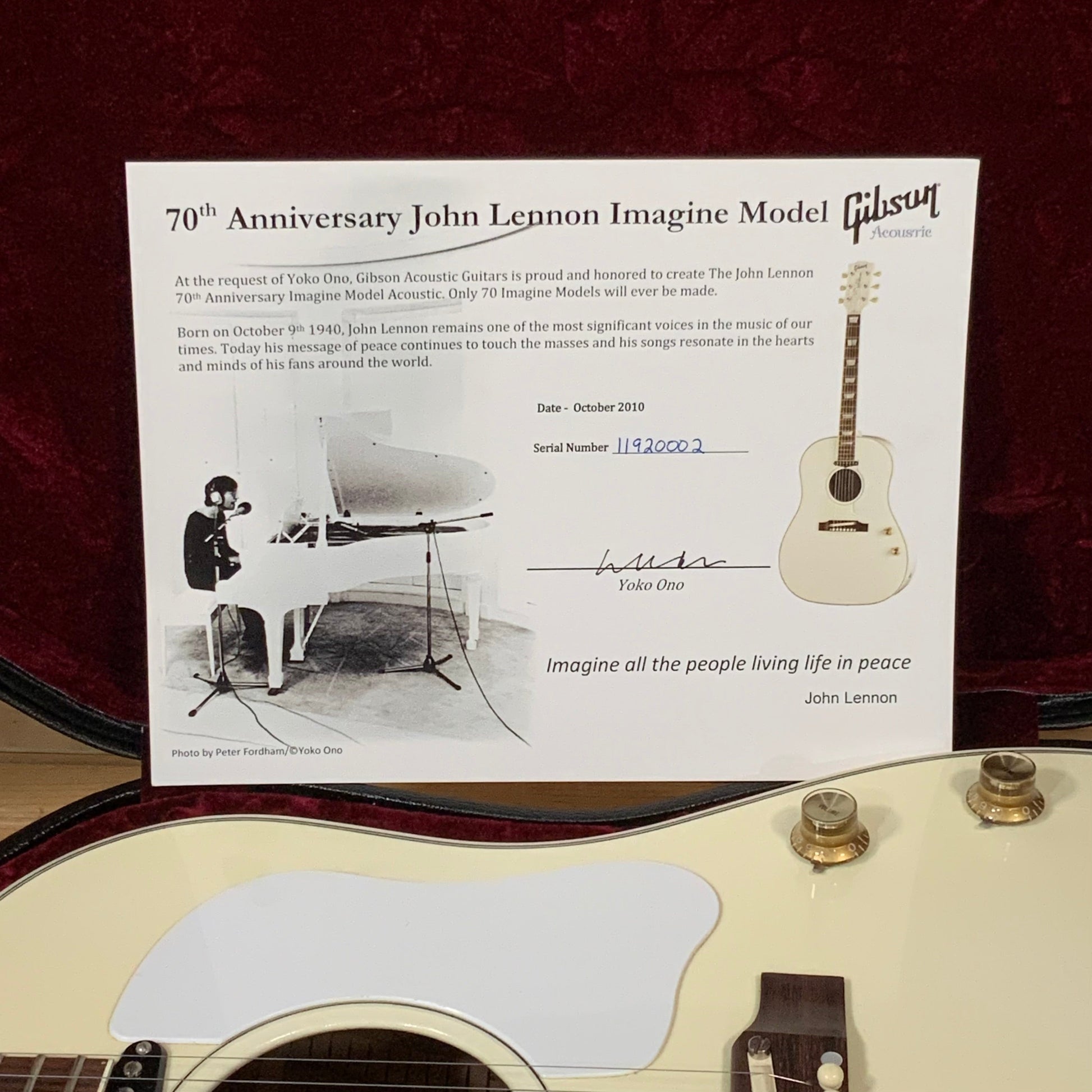 Gibson Custom 70th Anniversary J-160E Imagine Acoustic Guitar USED - White