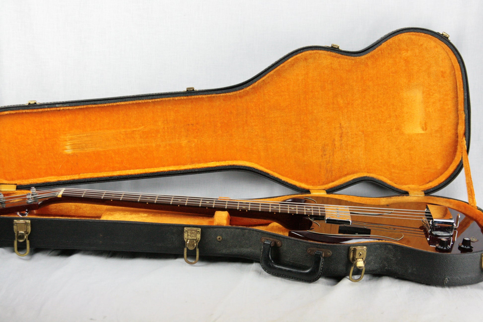 RARE 1969 Gibson EB-0 LEFT-HANDED Bass w OHSC! Double-Pickguard Lefty! Vintage