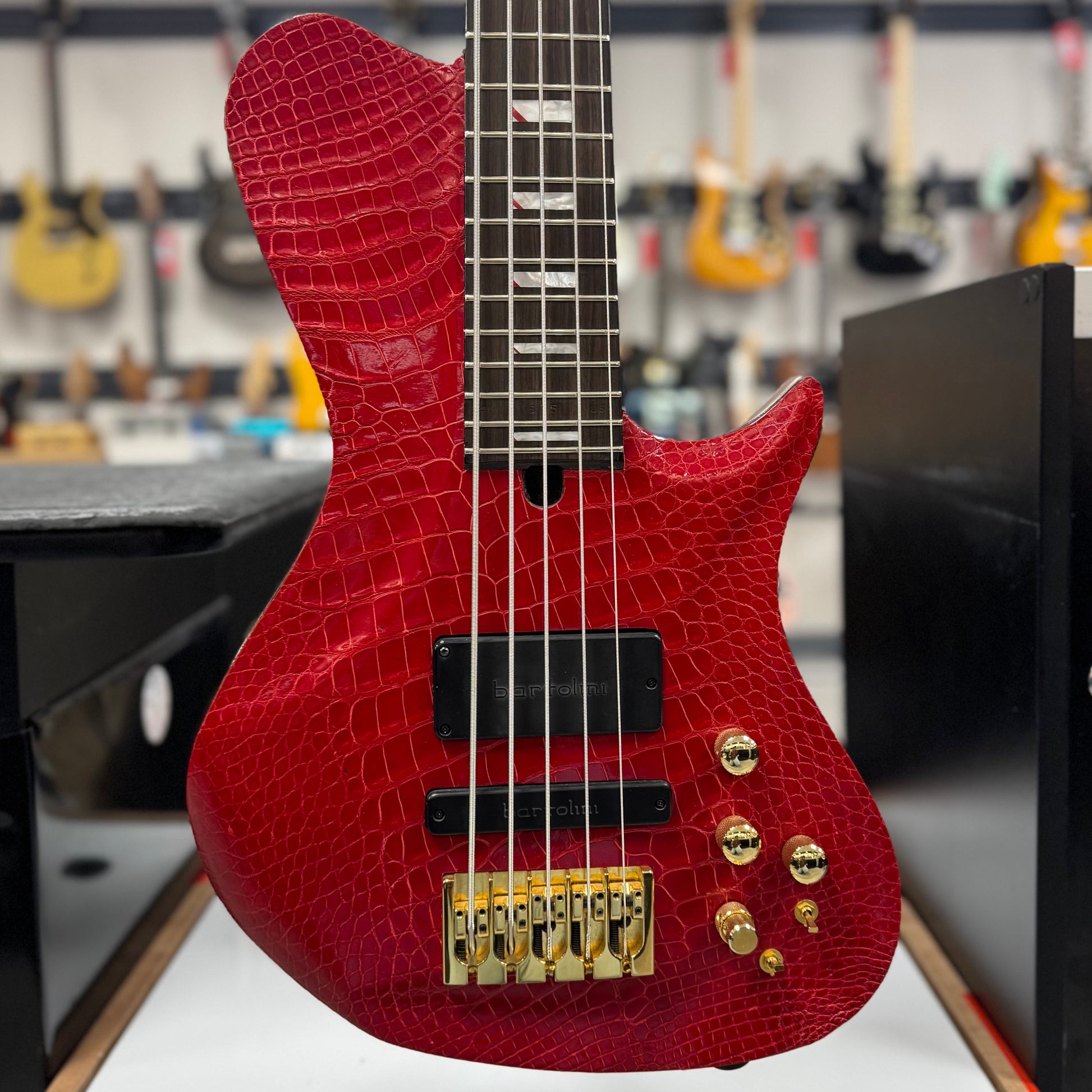 Used Warrior Kings Closet Isabella 5-String Bass Red Alligator Top w/Bag TSS6755