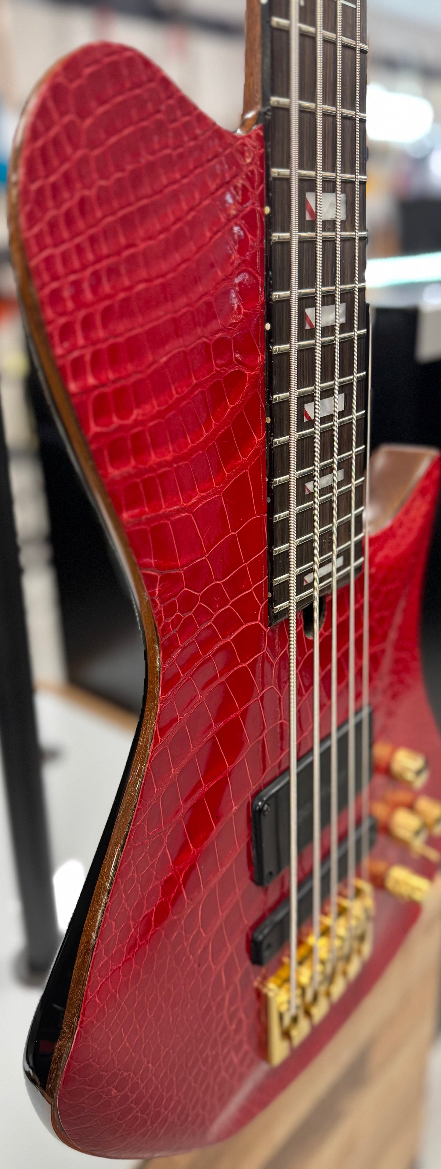 Used Warrior Kings Closet Isabella 5-String Bass Red Alligator Top w/Bag TSS6755