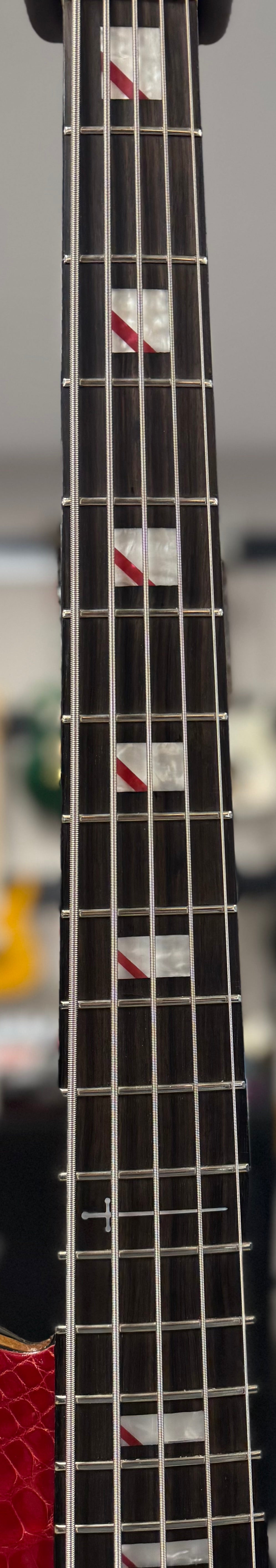 Used Warrior Kings Closet Isabella 5-String Bass Red Alligator Top w/Bag TSS6755