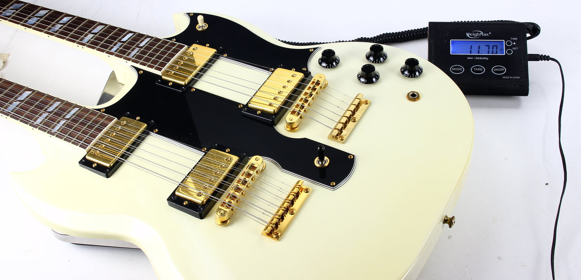 CLEAN 2001 Gibson EDS-1275 Double neck SG Alpine White 6/12 - Don Felder Alex Lifeson Jimmy Page Vibes