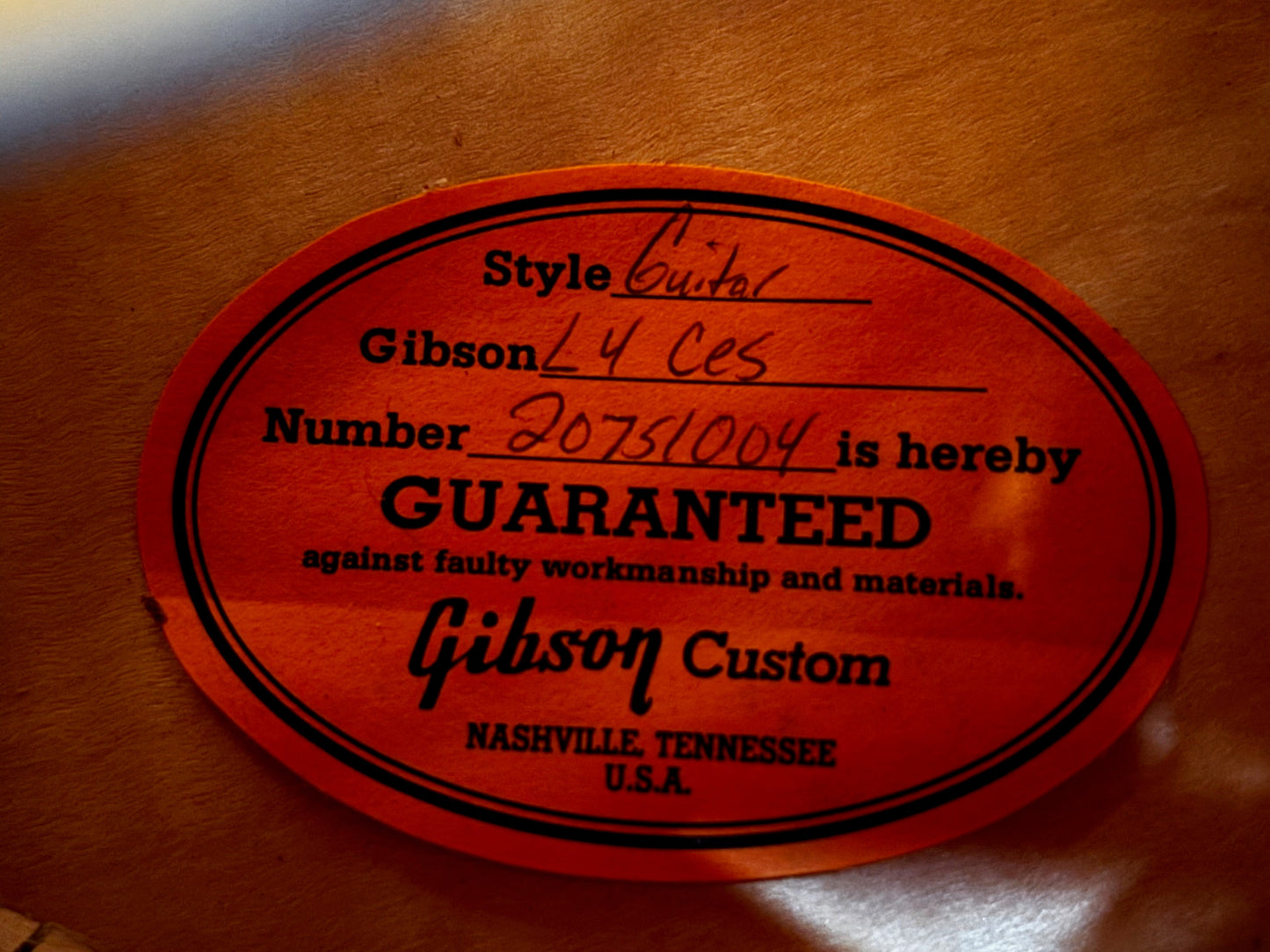 Gibson Guitars - 2001 L4Ces Historic - Hutchins - Used