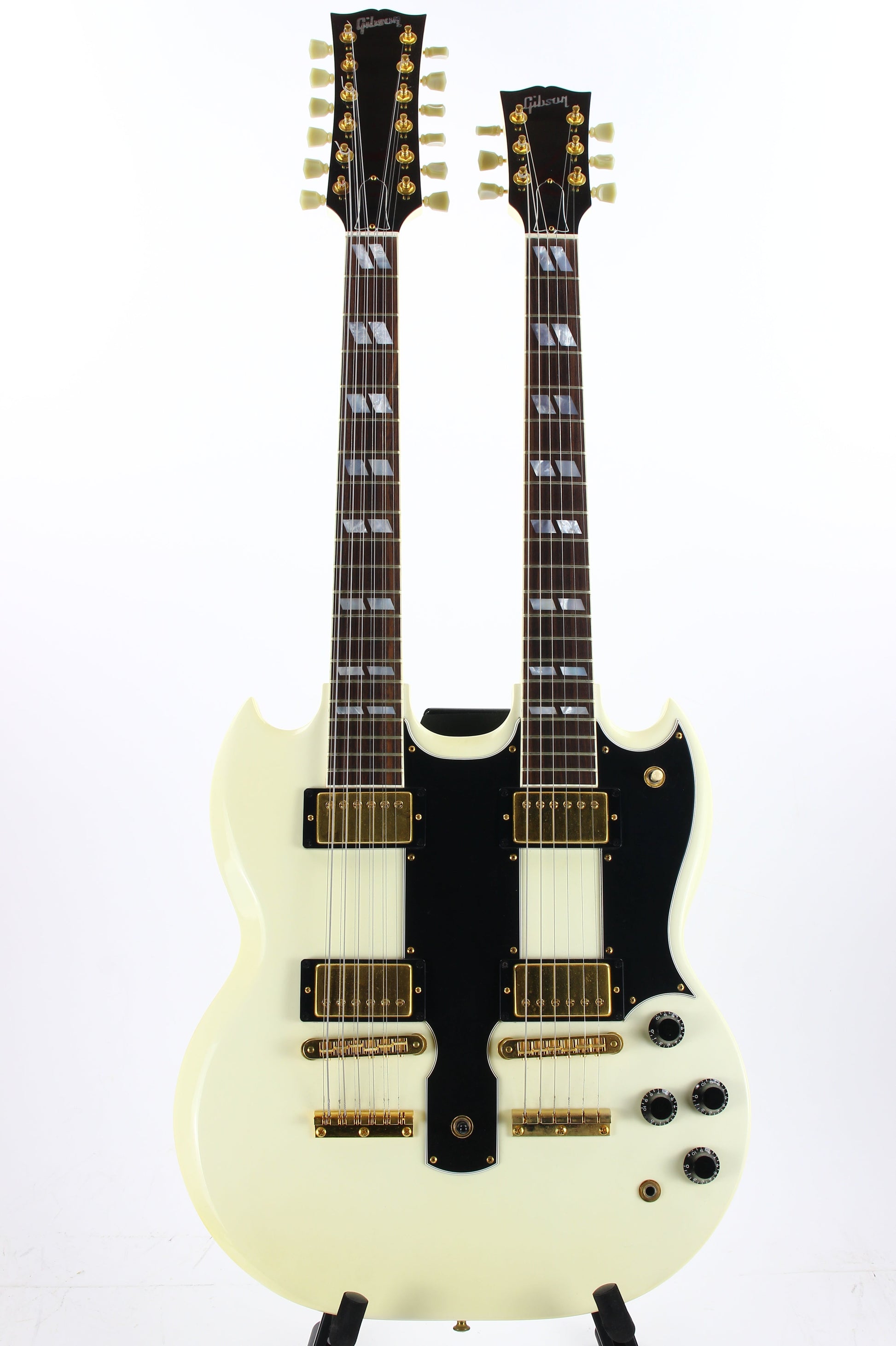 CLEAN 2001 Gibson EDS-1275 Double neck SG Alpine White 6/12 - Don Felder Alex Lifeson Jimmy Page Vibes