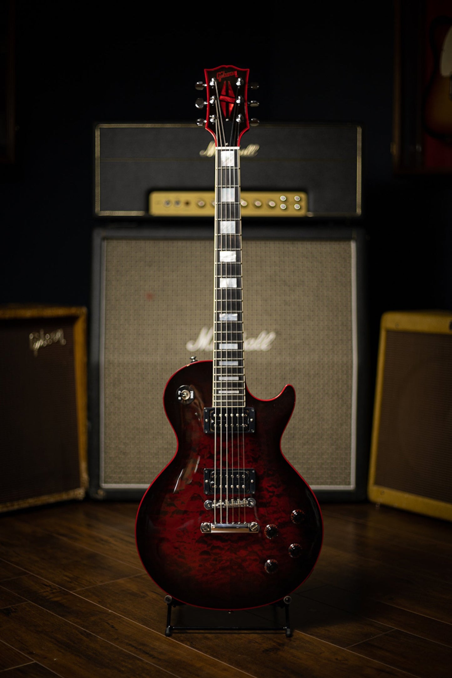 2009 Gibson Les Paul LPR7 Black Widow Electric Guitar - Black/Red