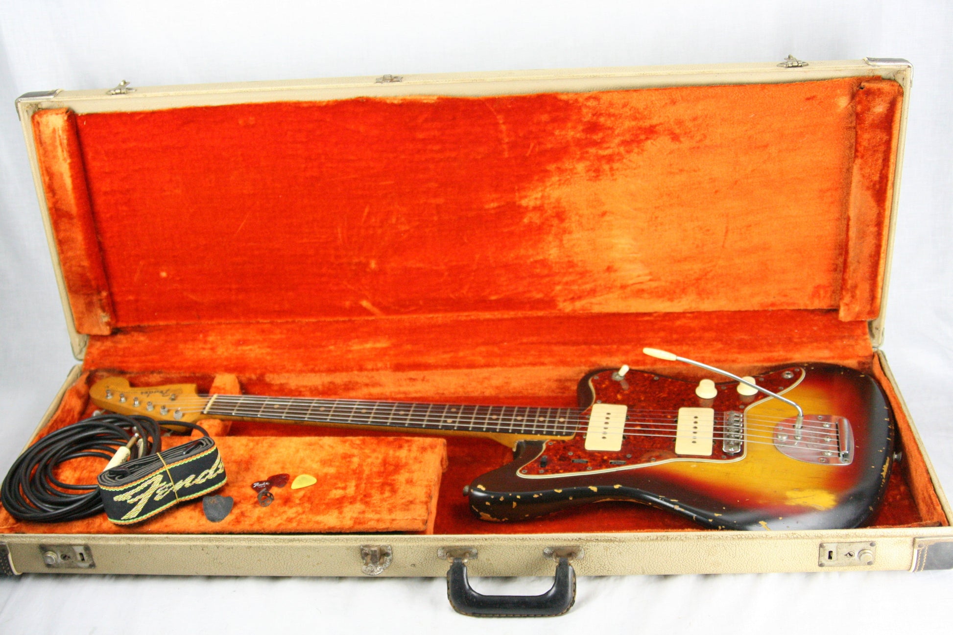 1963 Fender Jazzmaster Sunburst w/ Original White Tolex Case! Pre-CBS! stratocaster telecaster