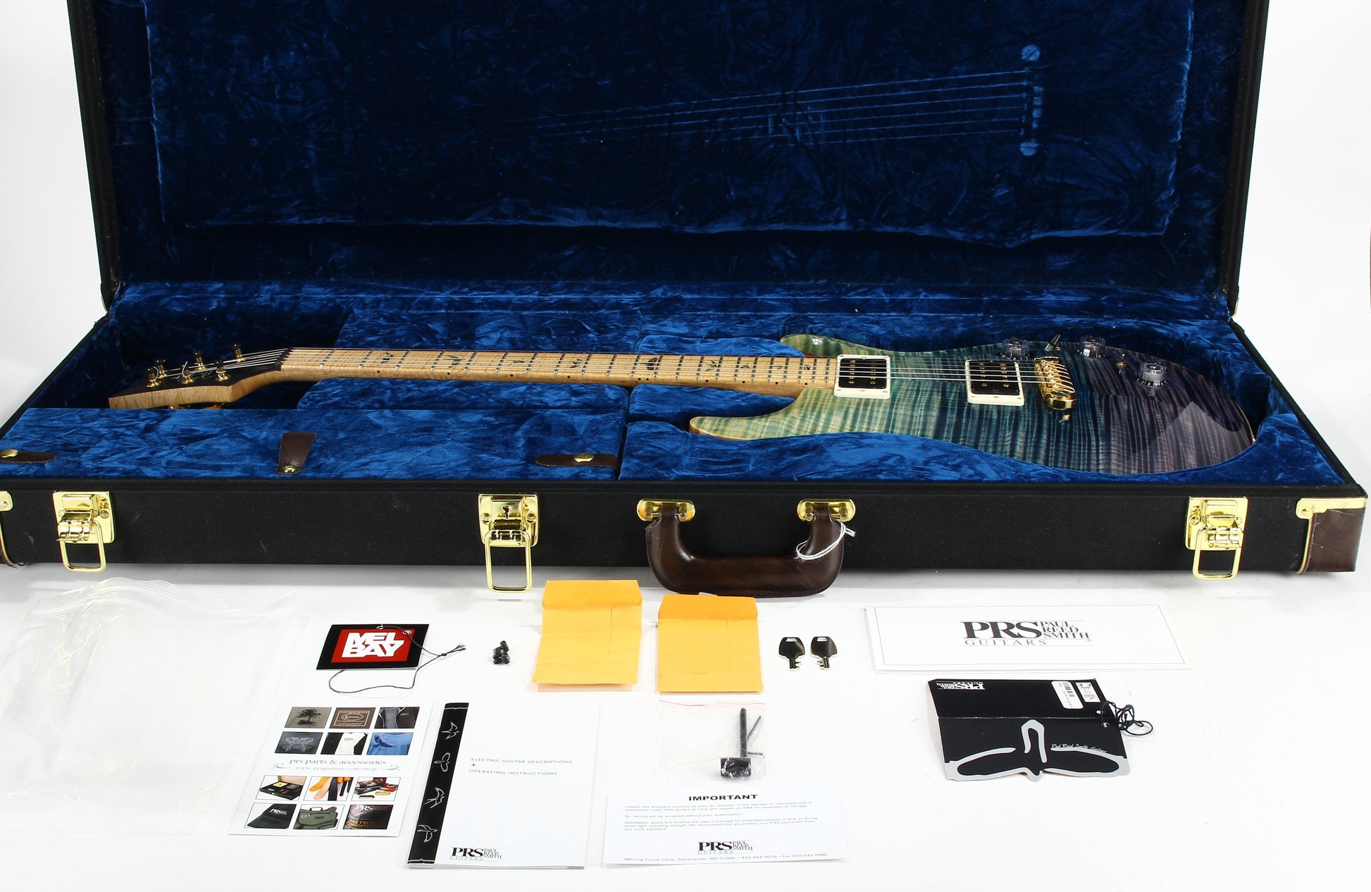 2012 PRS P22 Artist Package Piezo BLUE FADE -- Custom 22, CRAZY FLAMETOP, Flame Neck!