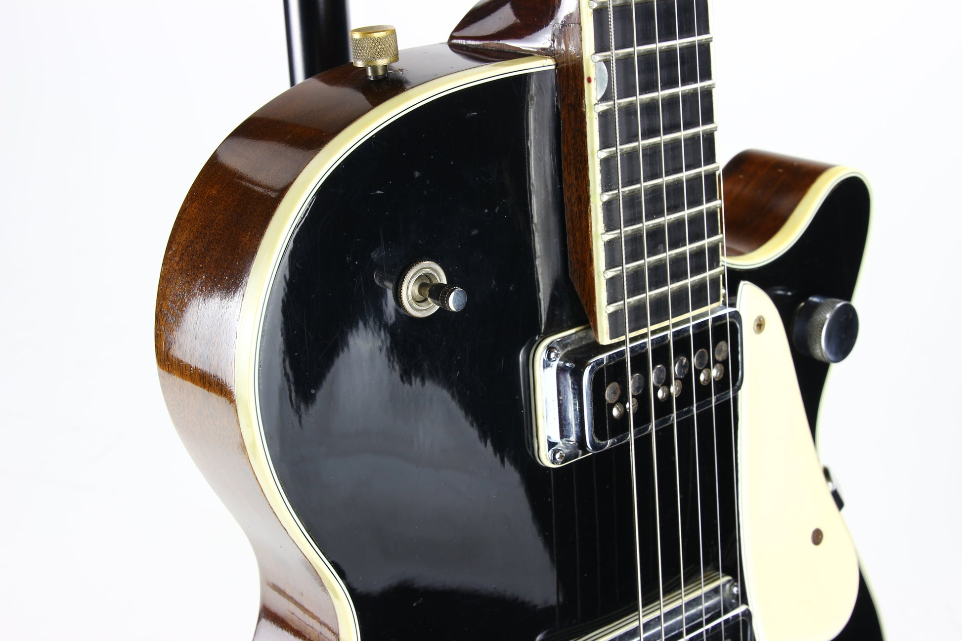 1955 Gretsch Duo Jet Black Vintage Electric Guitar w/ Tweed Case - Original Black Nitron Drum Wrap Top!