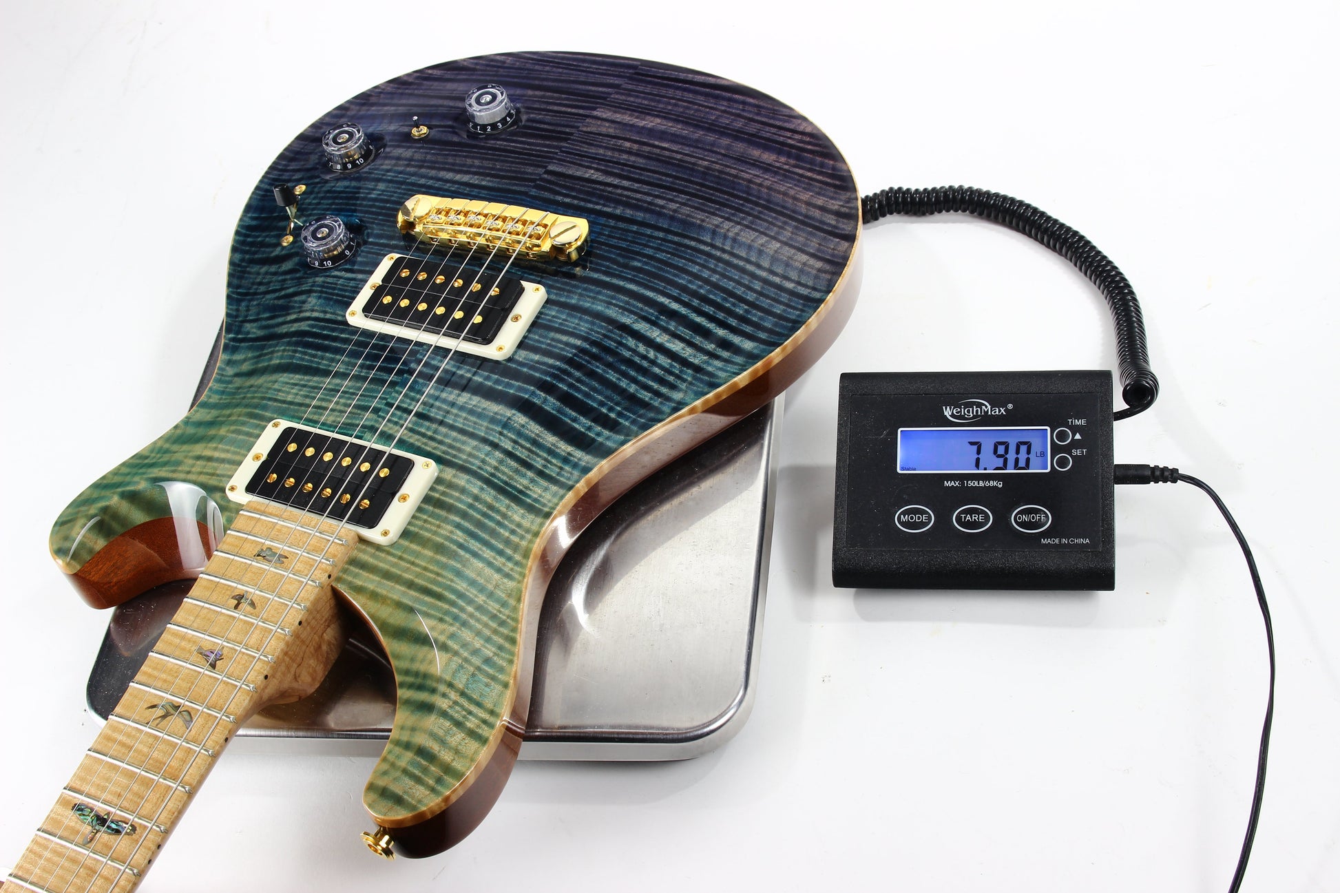 2012 PRS P22 Artist Package Piezo BLUE FADE -- Custom 22, CRAZY FLAMETOP, Flame Neck!