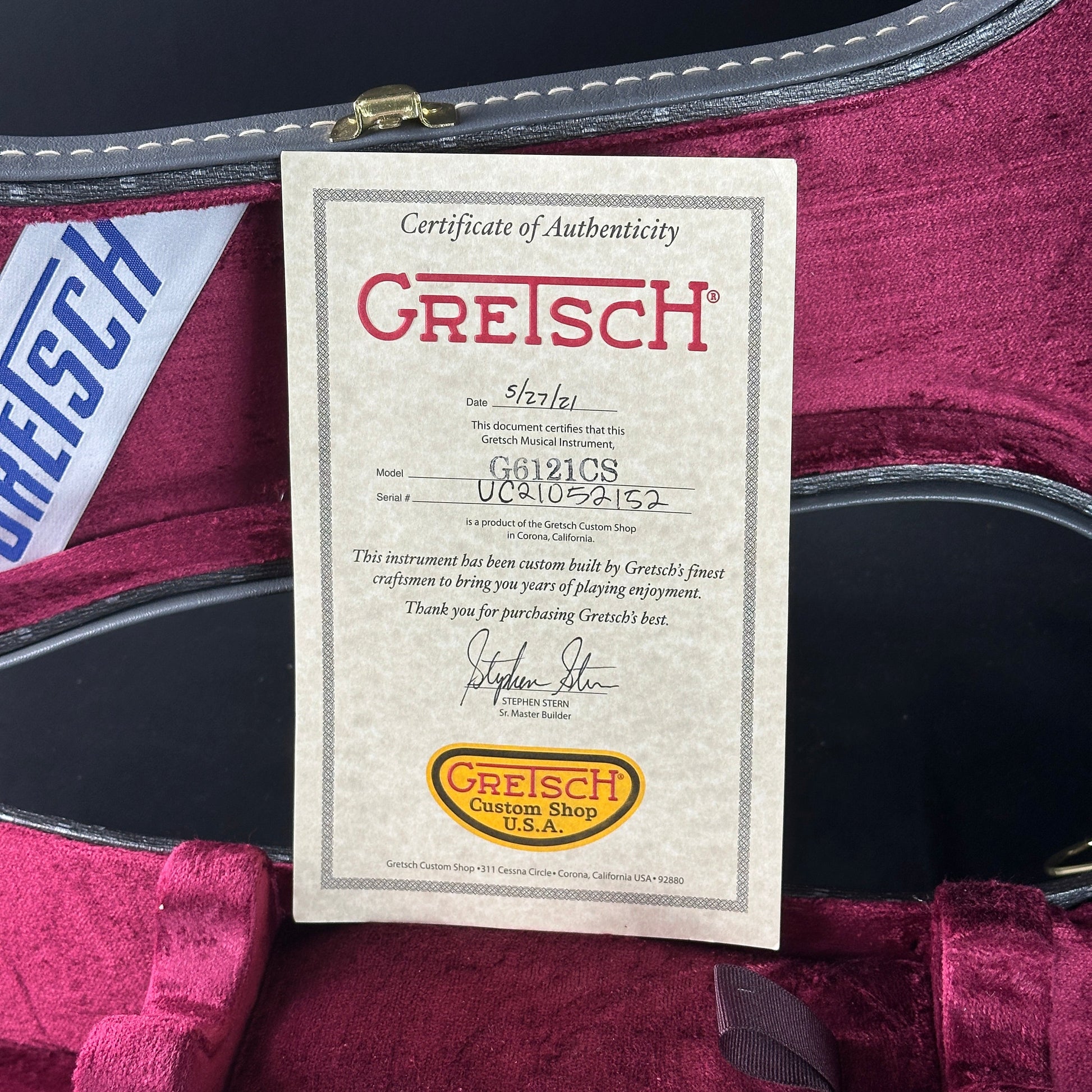 Used 2021 Gretsch Stephen Stern Masterbuilt '59 6121 Duo Jet Chet Atkins NOS w/Case TSU24193