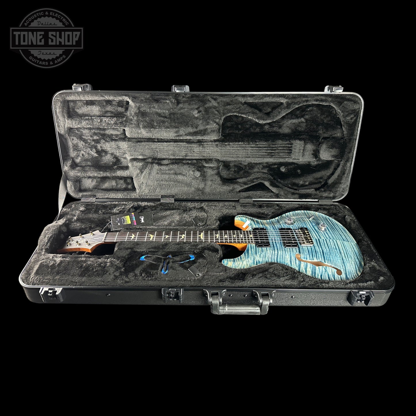 PRS Custom 24 Semi-Hollow LTD Flame Artist Top Faded Indigo w/case 0427703