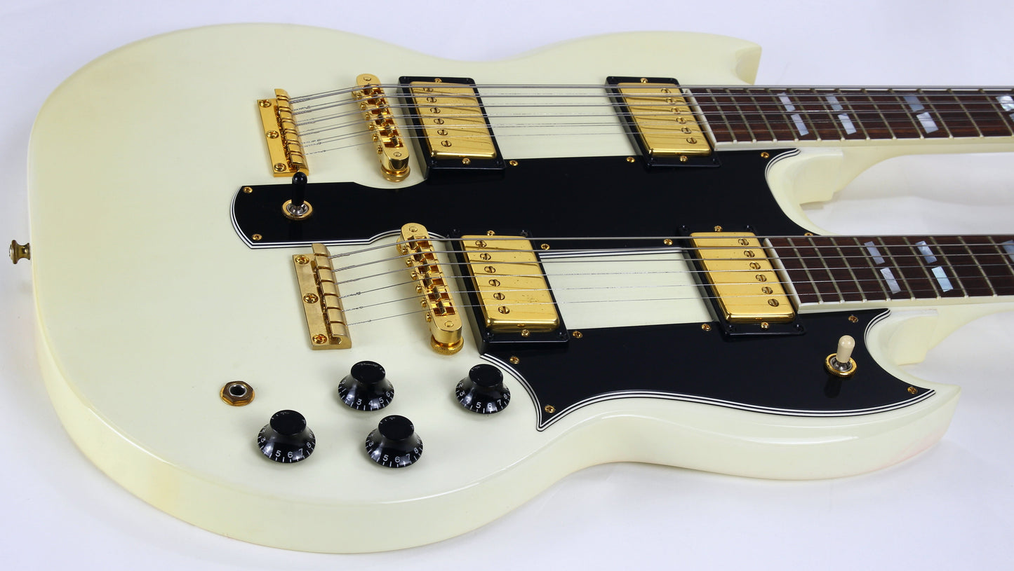 CLEAN 2001 Gibson EDS-1275 Double neck SG Alpine White 6/12 - Don Felder Alex Lifeson Jimmy Page Vibes