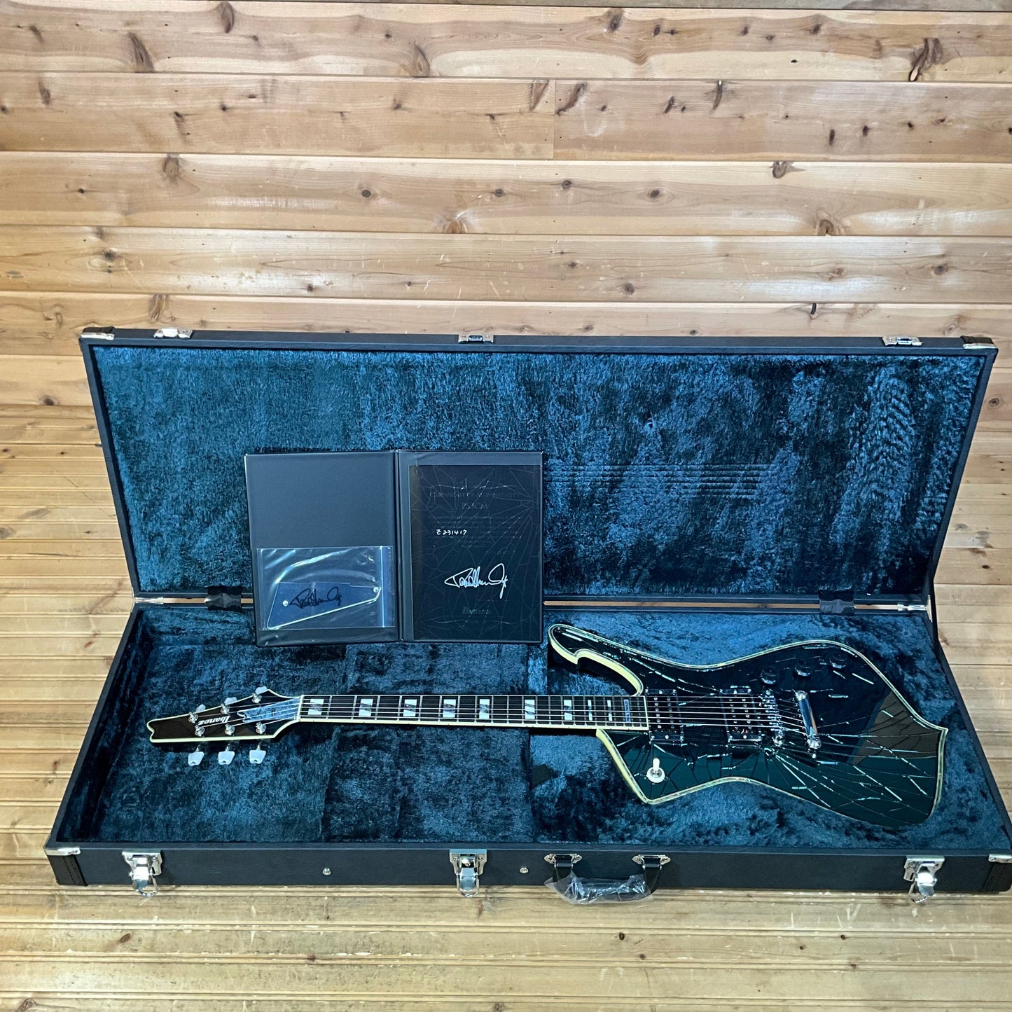 Ibanez PS3CM Paul Stanley Signature Electric Guitar - Black Cracked Mirror