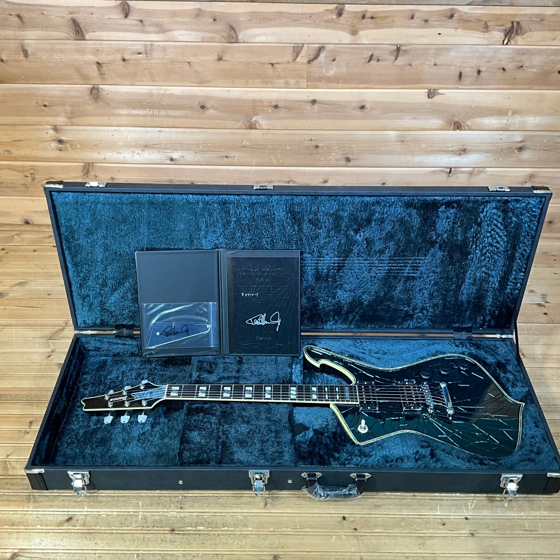Ibanez PS3CM Paul Stanley Signature Electric Guitar - Black Cracked Mirror