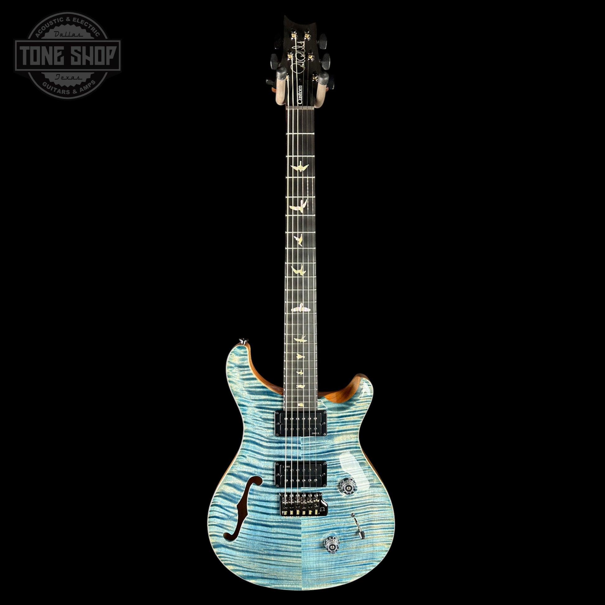 PRS Custom 24 Semi-Hollow LTD Flame Artist Top Faded Indigo w/case 0427703