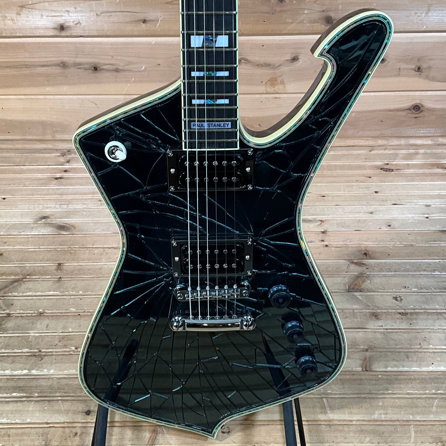 Ibanez PS3CM Paul Stanley Signature Electric Guitar - Black Cracked Mirror