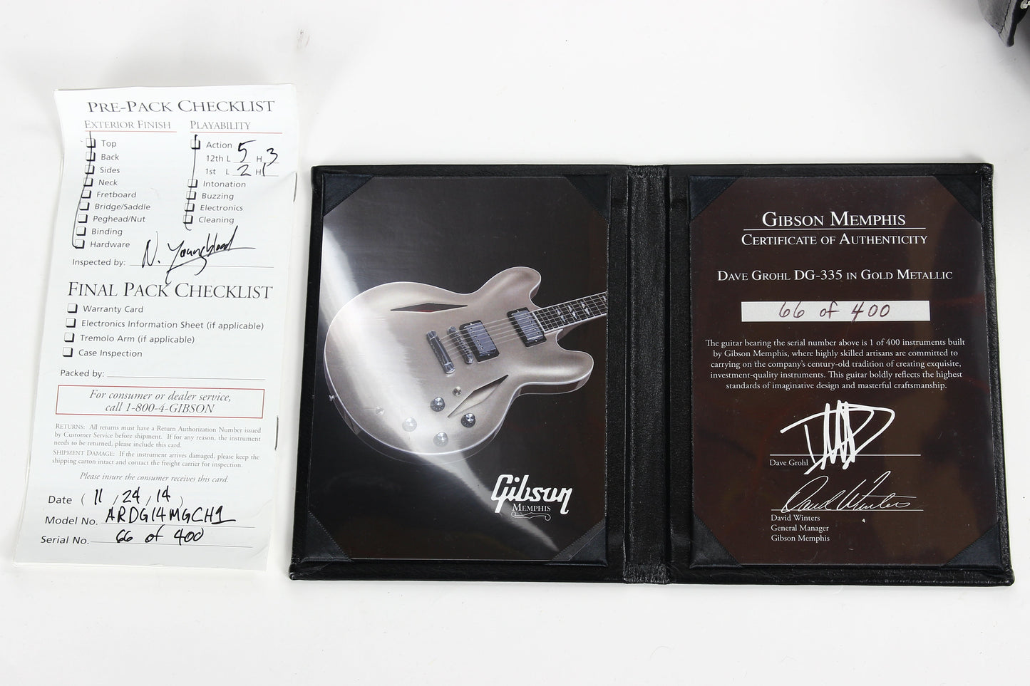 2014 Gibson Dave Grohl Signature ES-335 Metallic Gold DG-335 - Limited Edition Memphis Trini Lopez