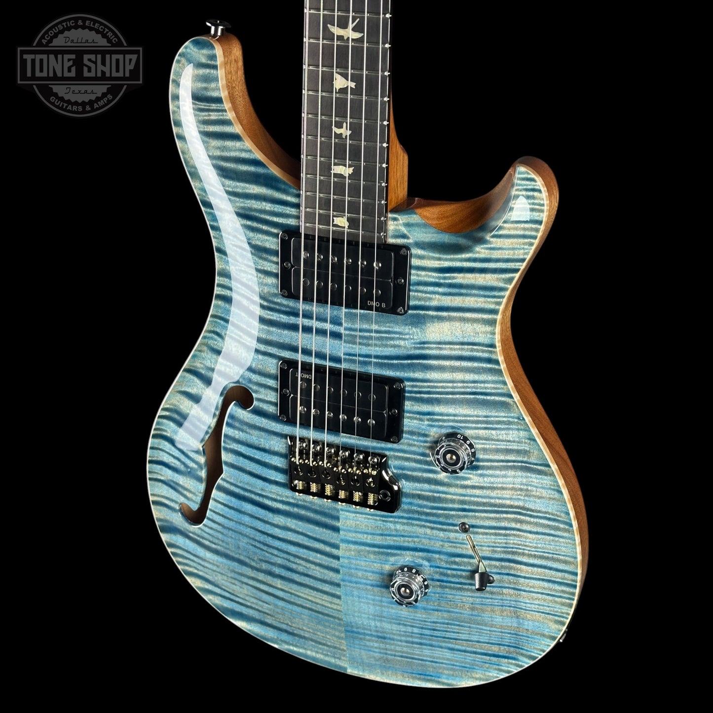 PRS Custom 24 Semi-Hollow LTD Flame Artist Top Faded Indigo w/case 0427703