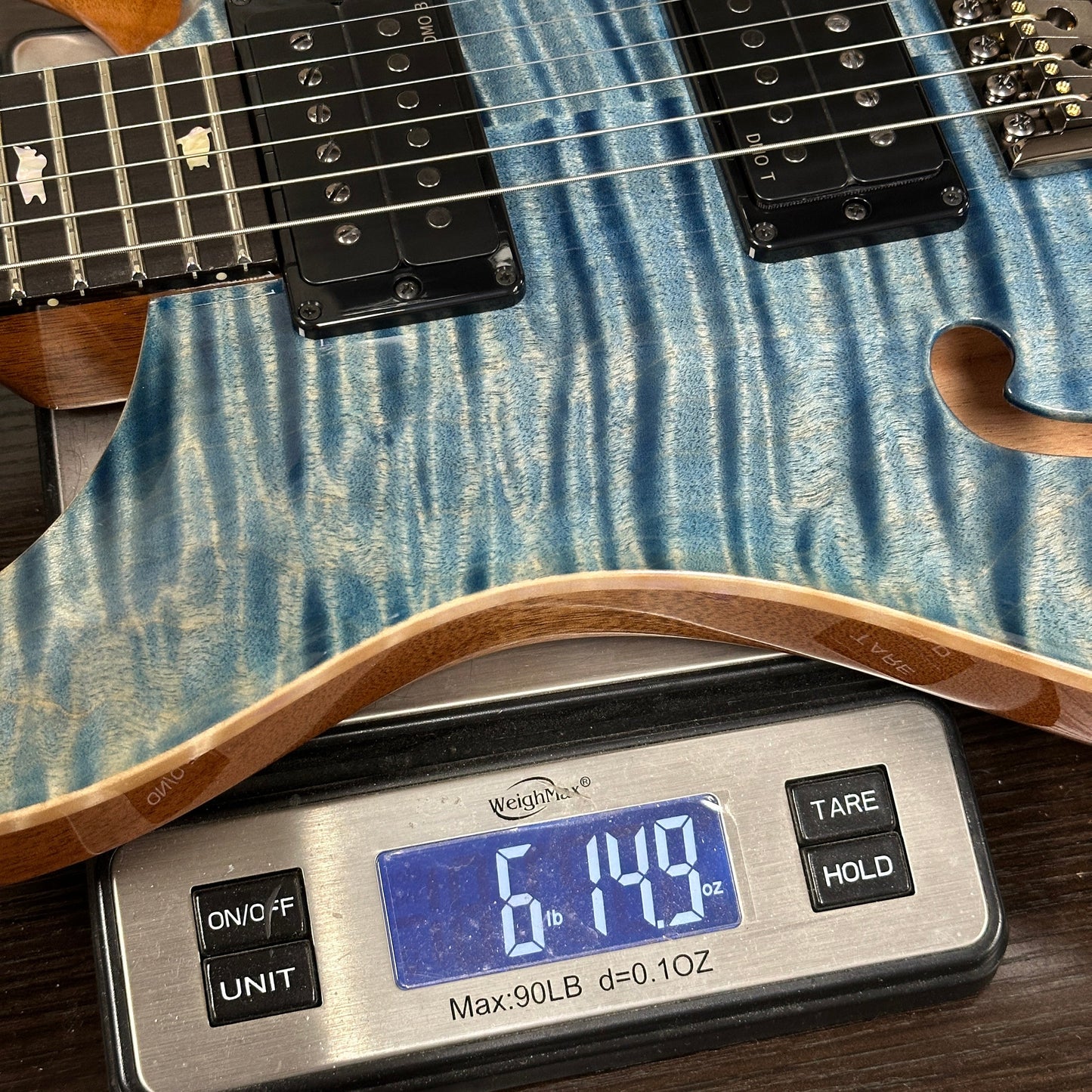 PRS Custom 24 Semi-Hollow LTD Flame Artist Top Faded Indigo w/case 0427703