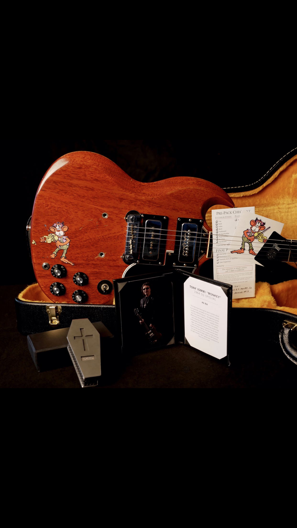 Gibson Tony Iommi "Monkey" 1964 SG Special Replica Right Handed Electric Guitar - Aged Cherry