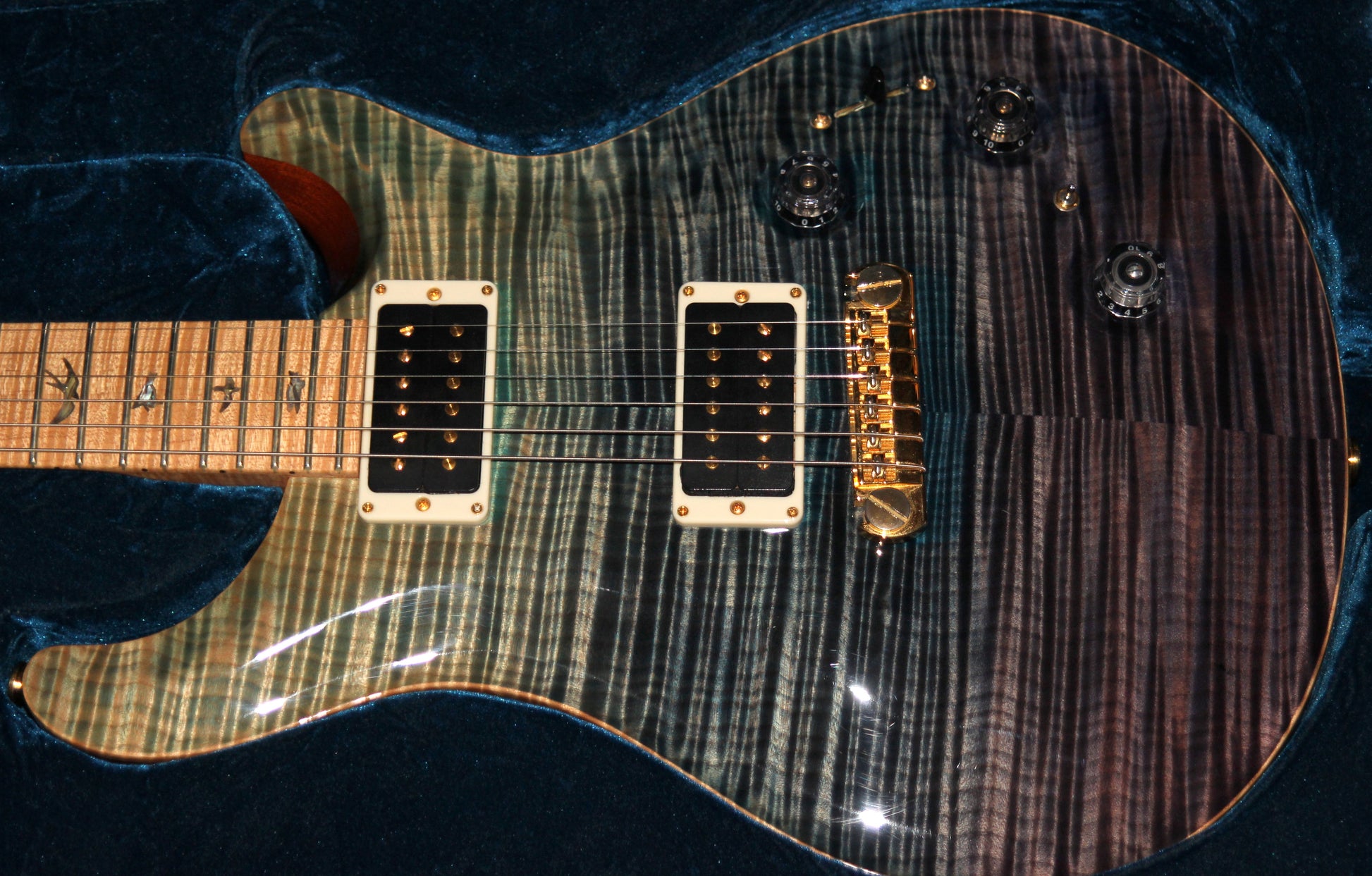 2012 PRS P22 Artist Package Piezo BLUE FADE -- Custom 22, CRAZY FLAMETOP, Flame Neck!
