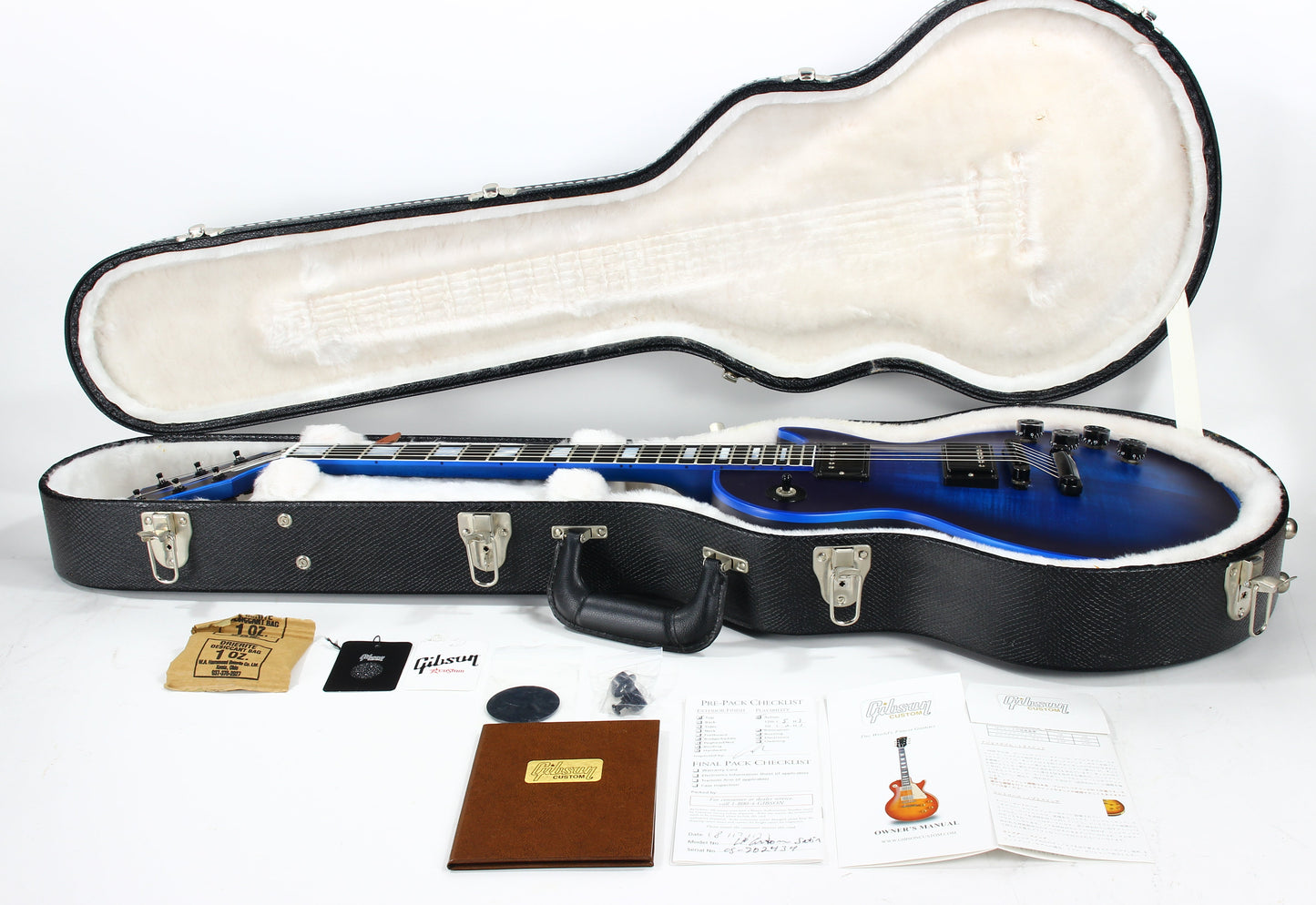 2017 Gibson Custom Shop Les Paul SATIN BLUE BURST WIDOW -- Rare Limited Edition! Maple Neck!