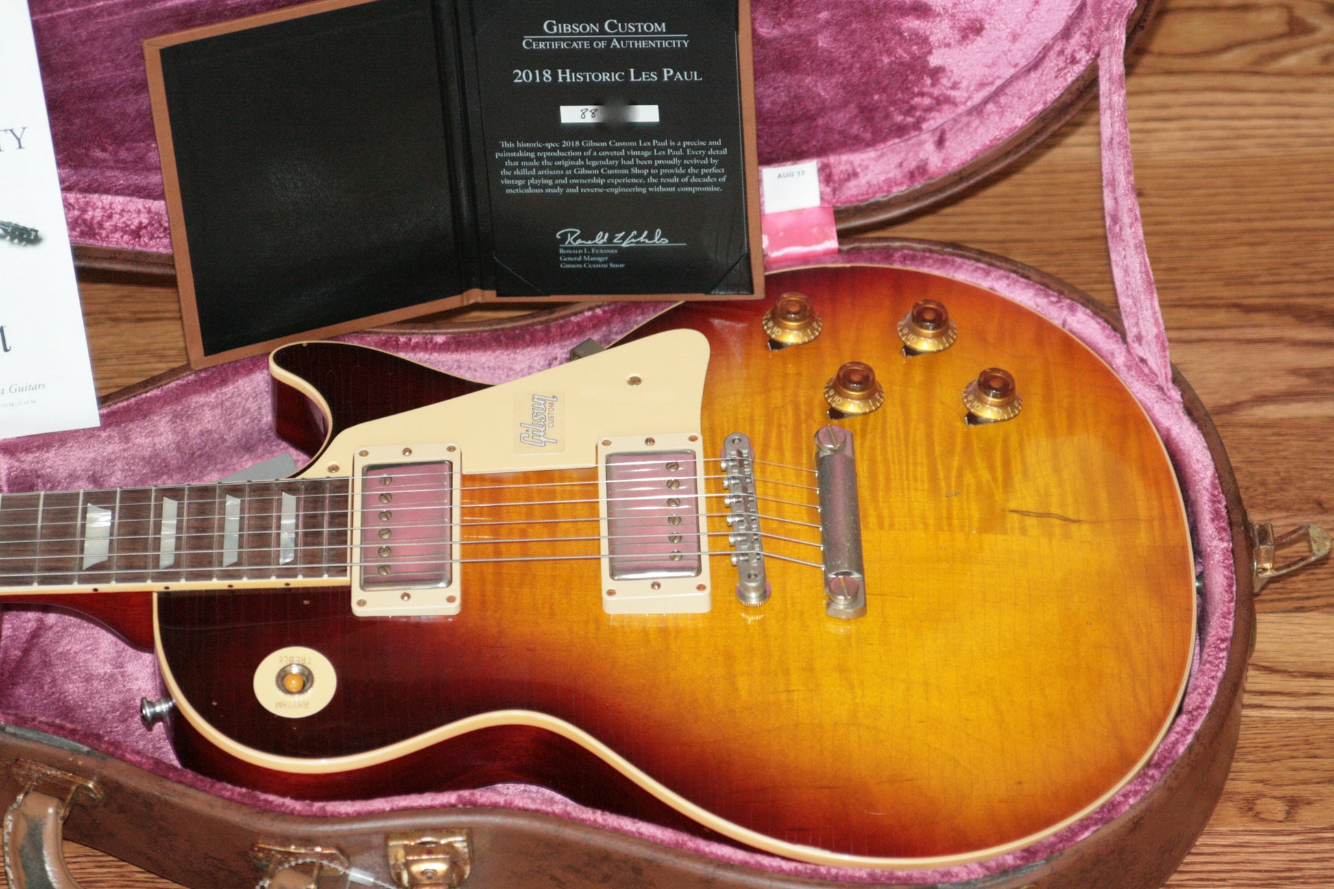 2018 Gibson AGED 1958 Les Paul Historic Reissue! R8 58 Dark Bourbon Fade Custom Shop TH Specs