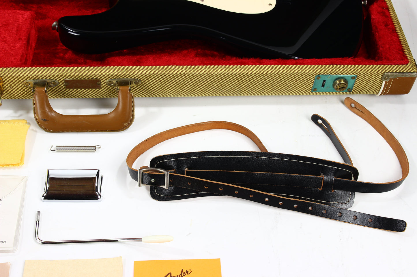 MINTY 1991 Fender Custom Shop '57 Stratocaster BLACK -- Art Esparza, Maple Neck, Tweed Case w Tags!