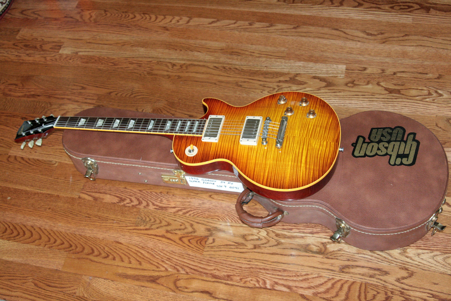 1996 Gibson '59 Les Paul Reissue Flametop Sunburst! 1959 R9 LP CLEAN! BIG TOP!