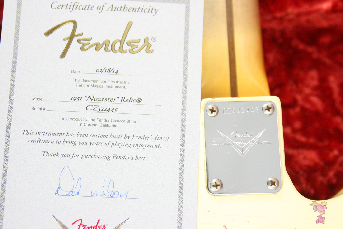 2014 Fender Custom Shop MASTERBUILT Dale Wilson 1951 Nocaster LEFT-HANDED Telecaster Heavy Relic Blonde Pink Paisley