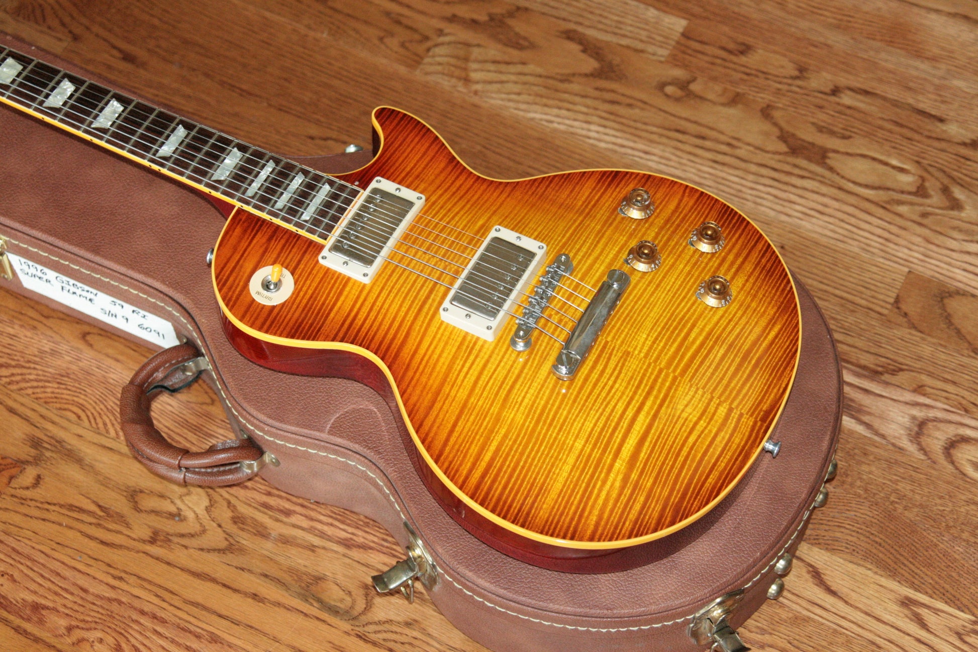 1996 Gibson '59 Les Paul Reissue Flametop Sunburst! 1959 R9 LP CLEAN! BIG TOP!