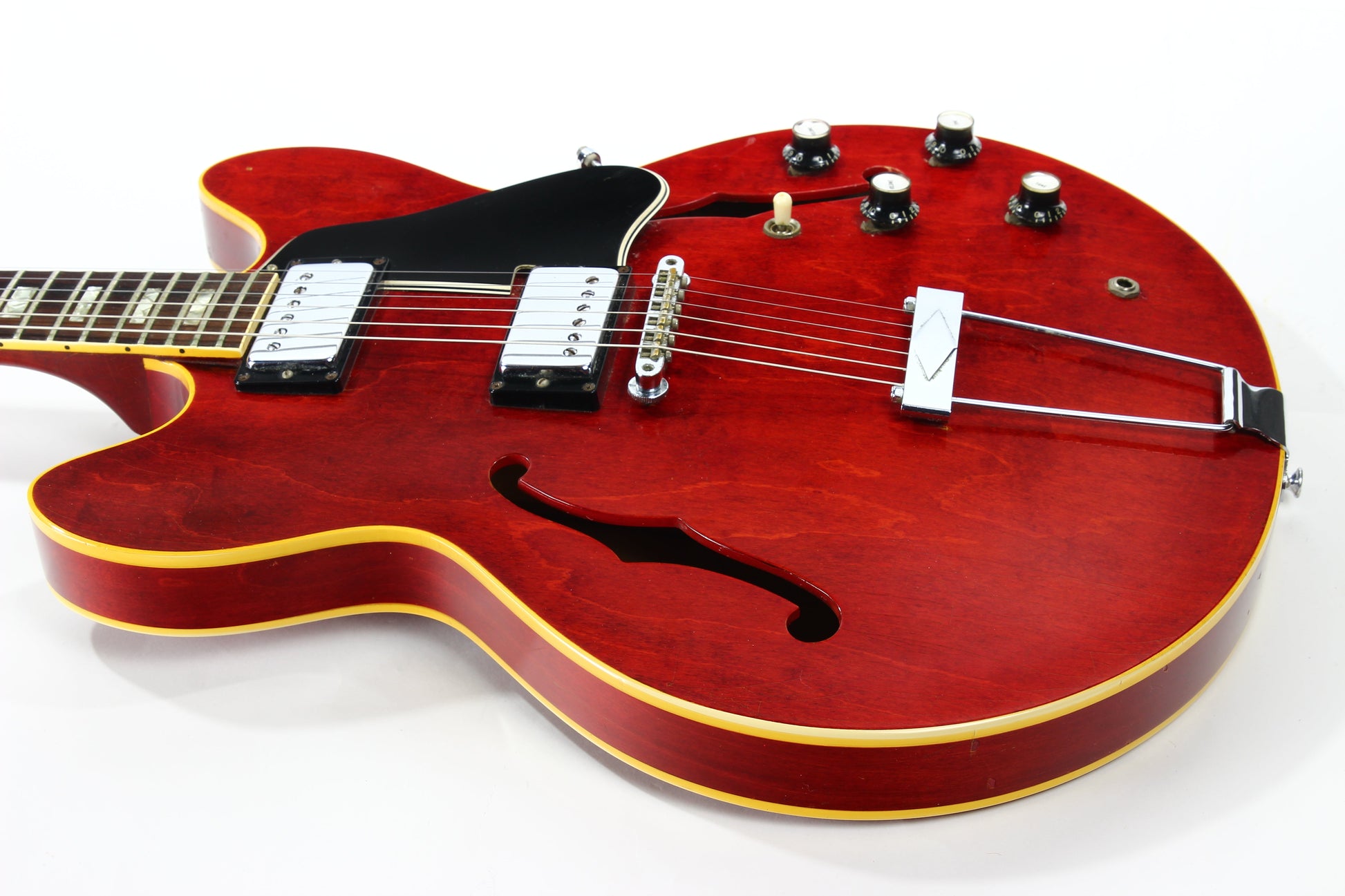 1967 Gibson ES-335 TDC Cherry Red | Dual Patent Number Sticker Humbuckers, Vintage Semi-Hollow Body ES335