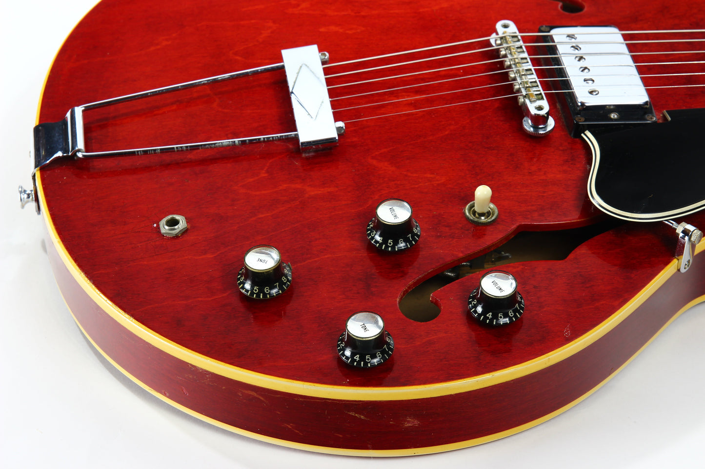 1967 Gibson ES-335 TDC Cherry Red | Dual Patent Number Sticker Humbuckers, Vintage Semi-Hollow Body ES335