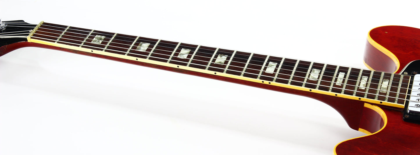 1967 Gibson ES-335 TDC Cherry Red | Dual Patent Number Sticker Humbuckers, Vintage Semi-Hollow Body ES335