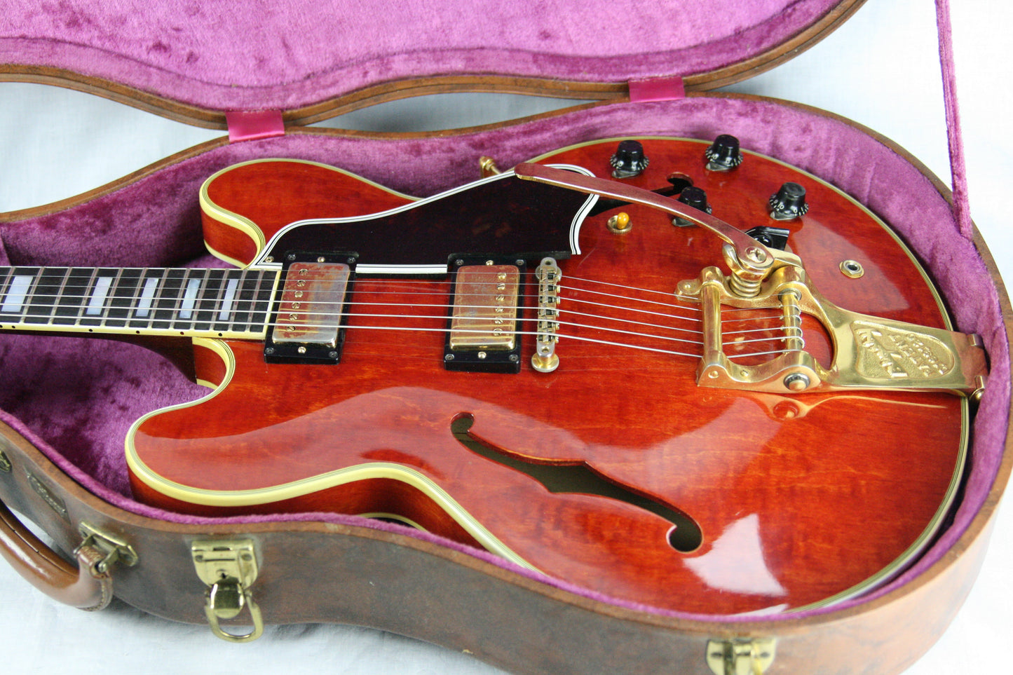 1960 Gibson ES-355 TDSV! CLEAN, PAF's, Watermelon Cherry w/ FLAME! Bigsby