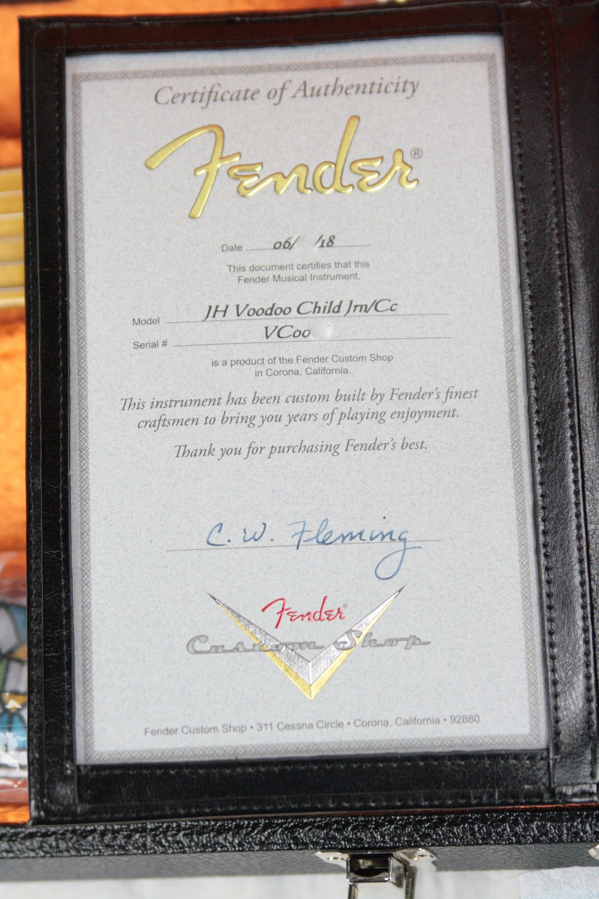 2018 Fender Custom Shop Jimi Hendrix Voodoo Child Stratocaster Journeyman Relic Black Strat Maple Cap Neck