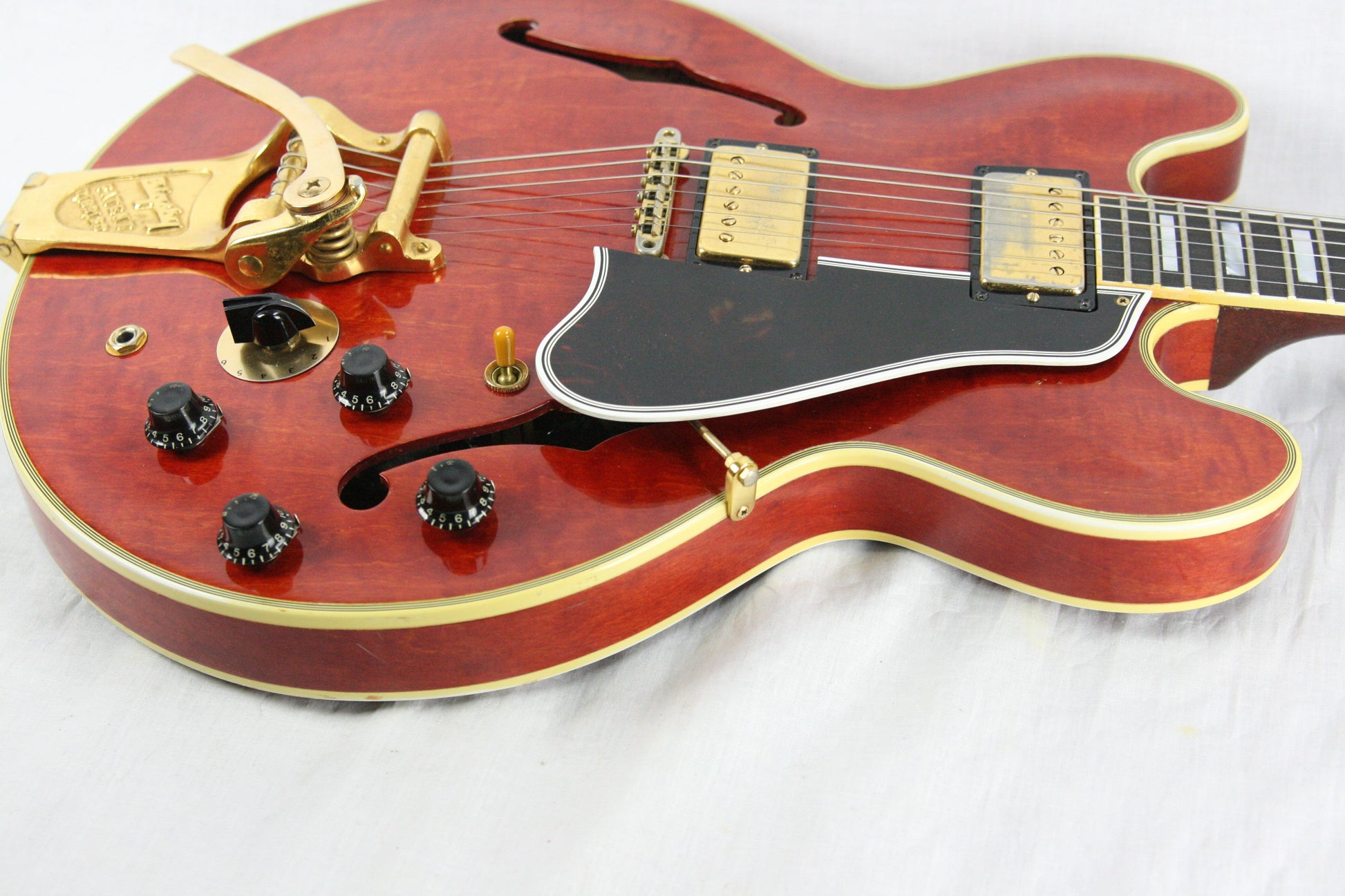 1960 Gibson ES-355 TDSV! CLEAN, PAF's, Watermelon Cherry w/ FLAME! Bigsby