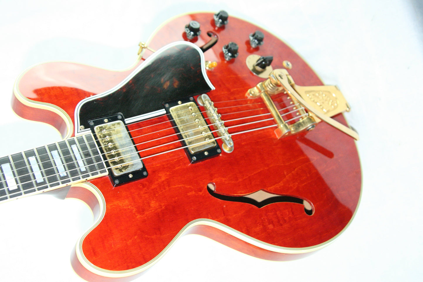 1960 Gibson ES-355 TDSV! CLEAN, PAF's, Watermelon Cherry w/ FLAME! Bigsby