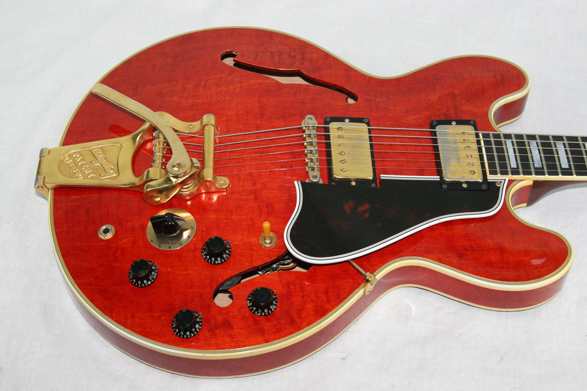 1960 Gibson ES-355 TDSV! CLEAN, PAF's, Watermelon Cherry w/ FLAME! Bigsby