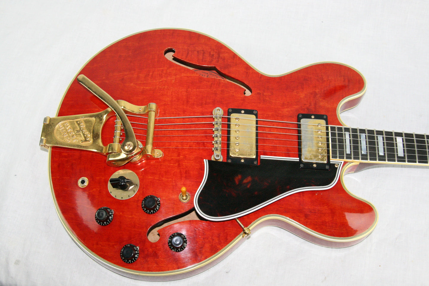 1960 Gibson ES-355 TDSV! CLEAN, PAF's, Watermelon Cherry w/ FLAME! Bigsby