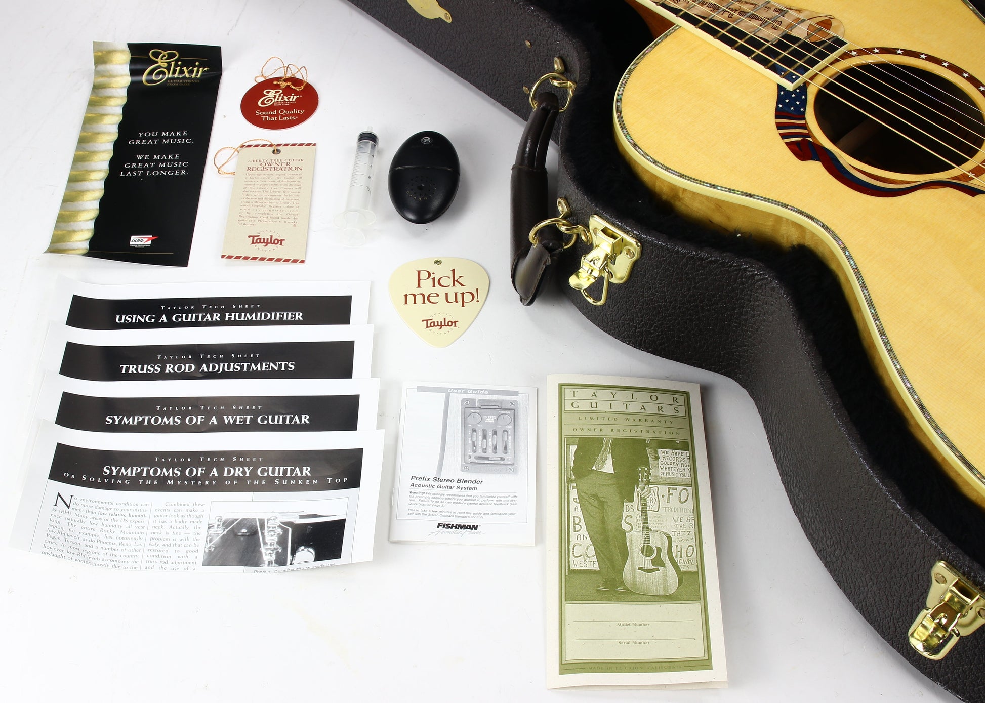 MINT & UNPLAYED! 2002 Taylor Liberty Tree Grand Concert Guitar LTG - US Flag, Declaration of Independence Inlays!