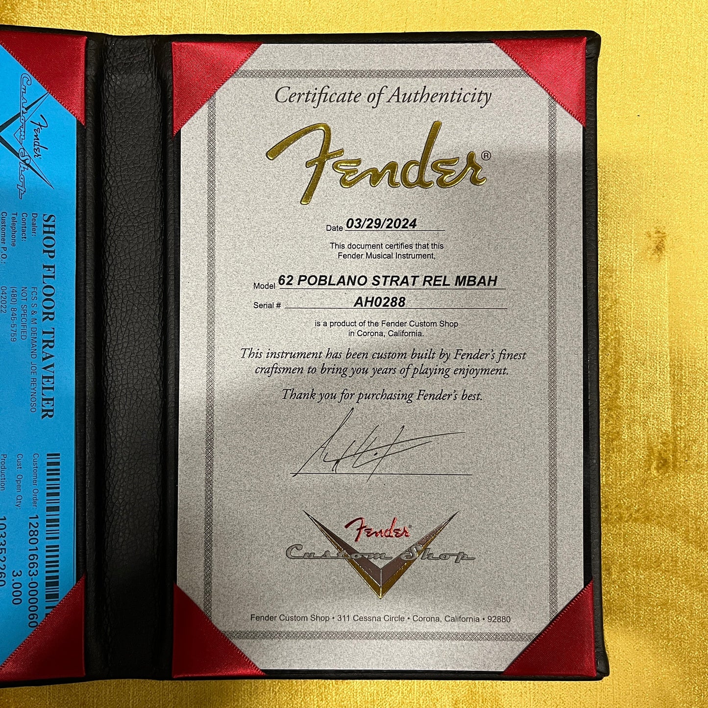 Fender Custom Shop Limited Andy Hicks Masterbuilt 1962 Poblano Stratocaster - Aged Aztec Gold