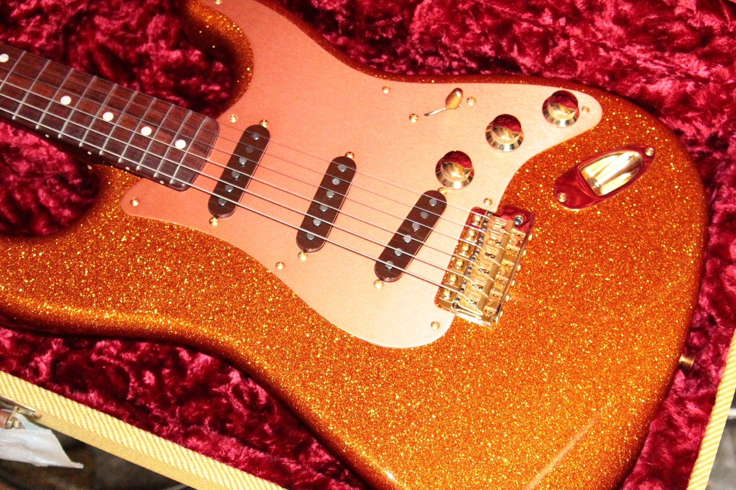 Fender Custom Shop Paul Waller Masterbuilt '56 Stratocaster Orange Sparkle - Solid CITES Rosewood Neck!