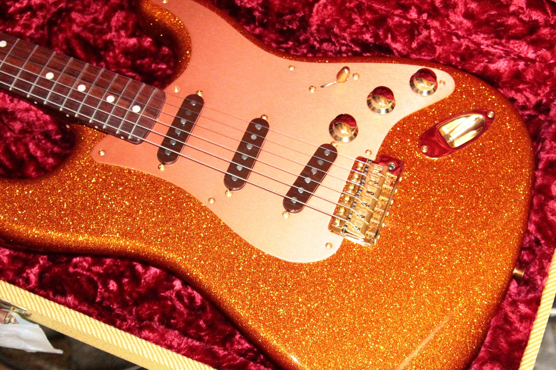 Fender Custom Shop Paul Waller Masterbuilt '56 Stratocaster Orange Sparkle - Solid CITES Rosewood Neck!