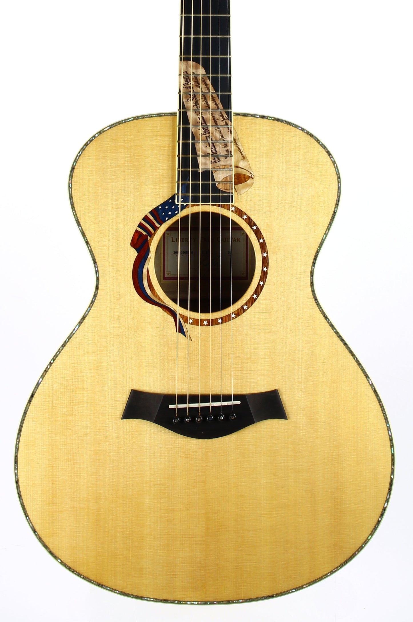MINT & UNPLAYED! 2002 Taylor Liberty Tree Grand Concert Guitar LTG - US Flag, Declaration of Independence Inlays!
