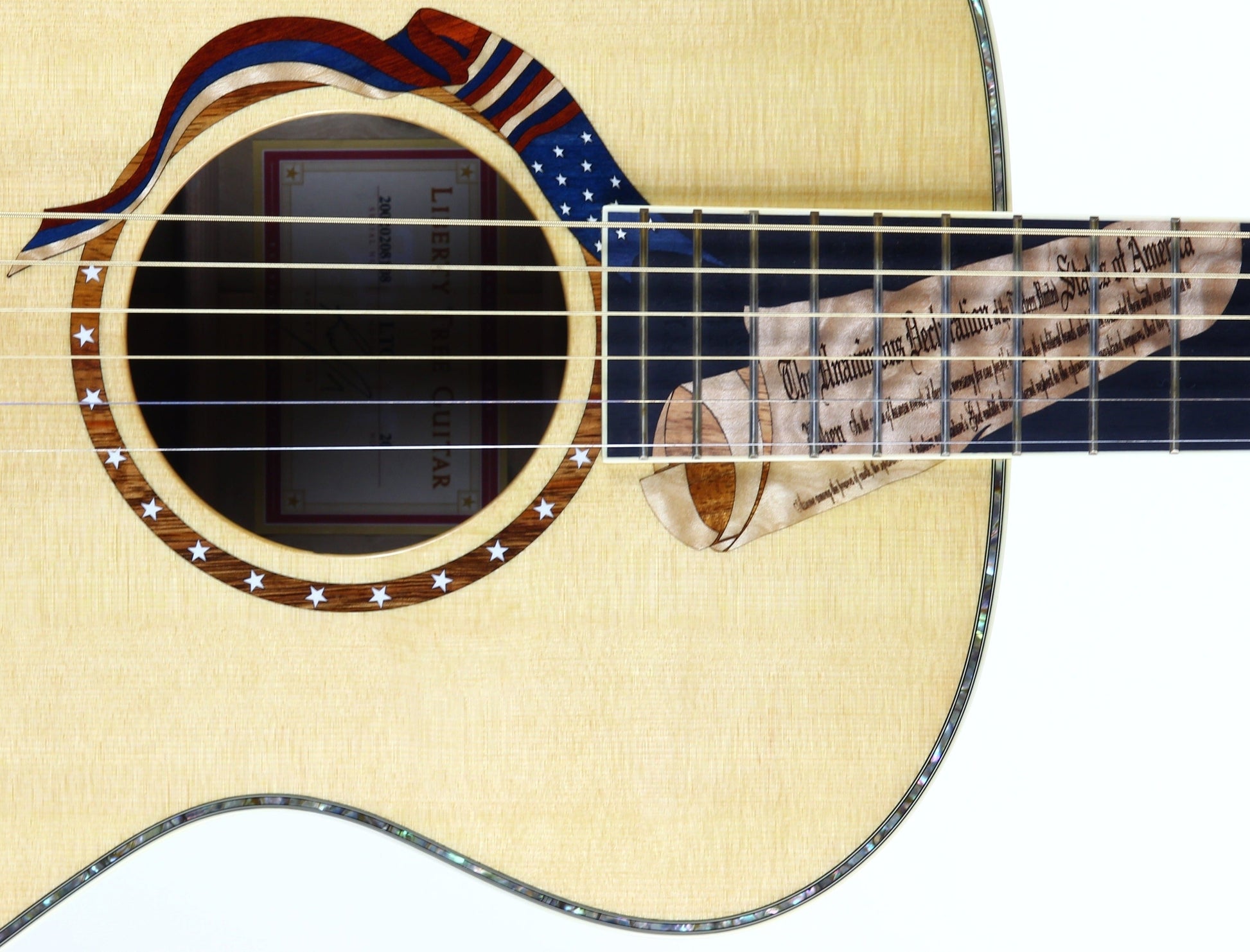 MINT & UNPLAYED! 2002 Taylor Liberty Tree Grand Concert Guitar LTG - US Flag, Declaration of Independence Inlays!