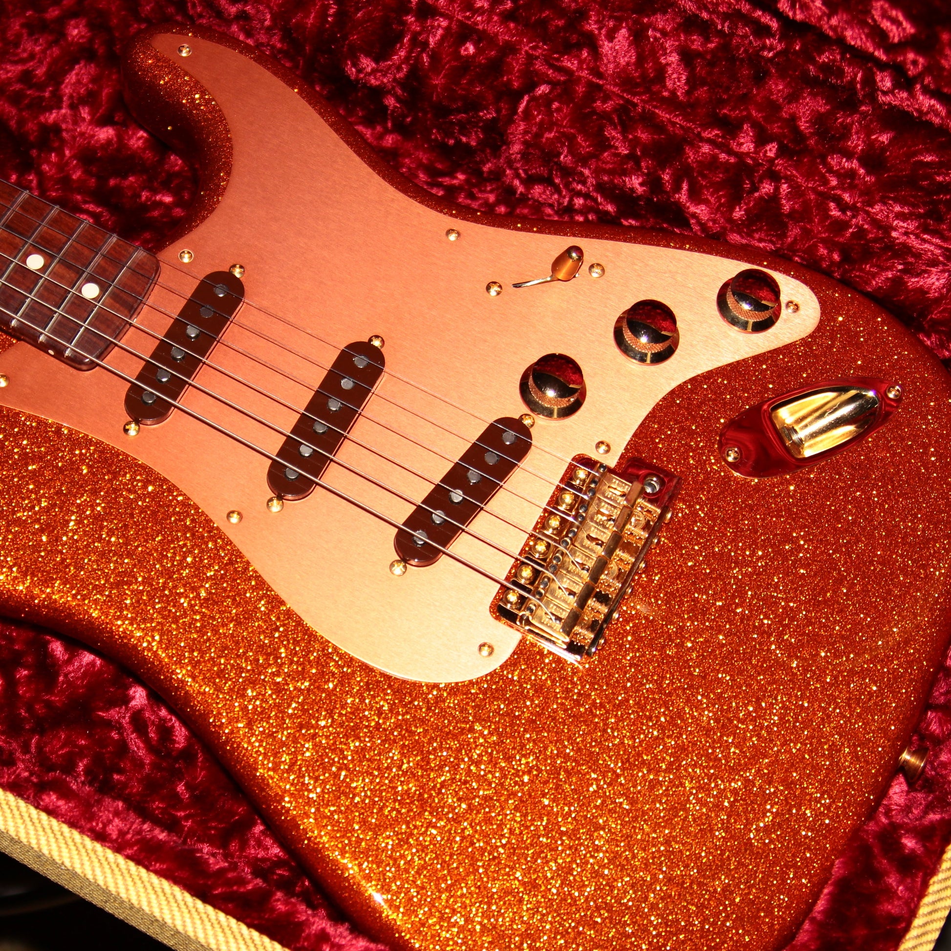 Fender Custom Shop Paul Waller Masterbuilt '56 Stratocaster Orange Sparkle - Solid CITES Rosewood Neck!